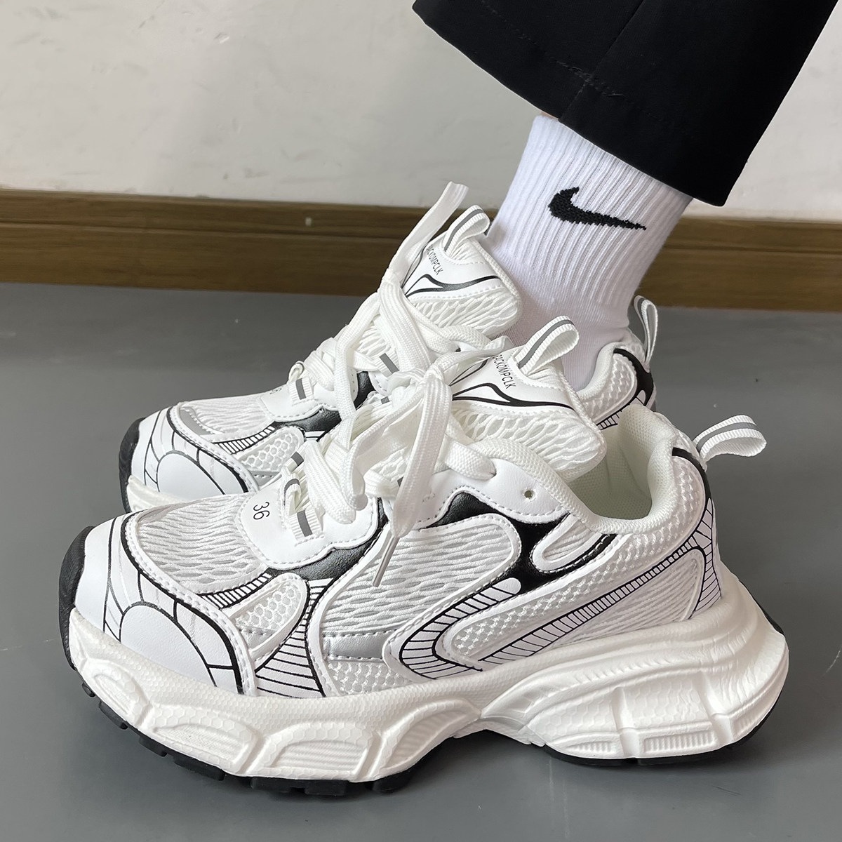 潮牌男鞋ins新款春秋季厚底巴黎老爹鞋休闲运动鞋小众复古小白鞋,流行男鞋,老爹鞋,淘宝优惠券,粉丝福利购,淘宝优惠卷