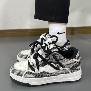 校园学生百搭运动鞋 潮流情侣休闲板鞋 ins潮牌牛仔帆布脏辫鞋 男鞋