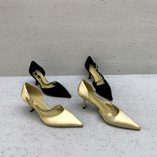 欧货2026春夏新款真皮女鞋欧洲站小众尖头高智感显瘦细跟高跟鞋女