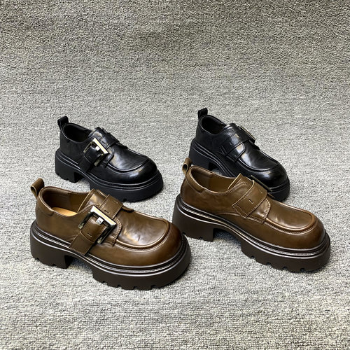 厚跟皮带扣英伦风时尚单鞋乐福鞋