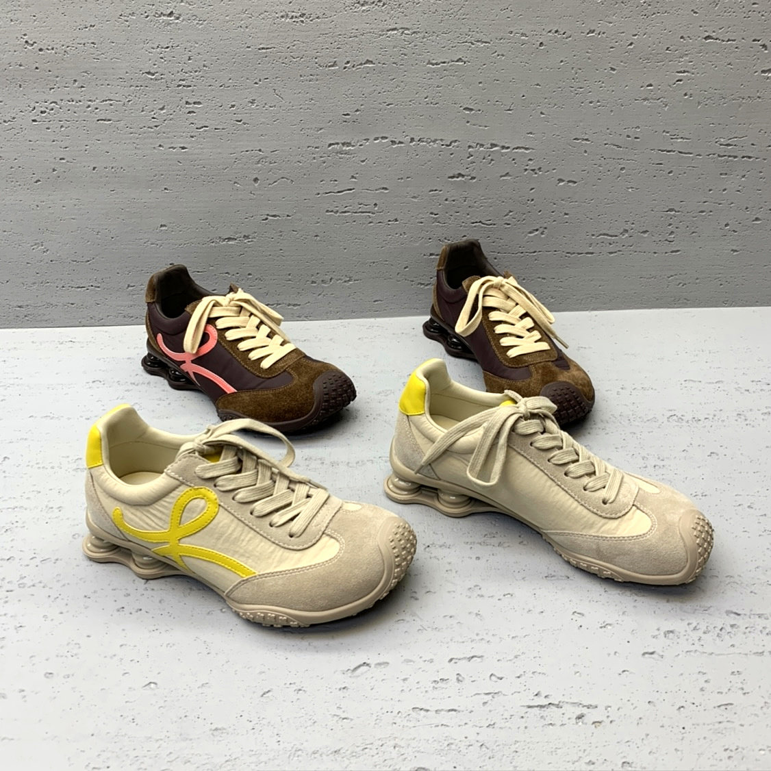 欧洲站女鞋2026春季新款欧货磨砂皮系带气垫厚底时尚休闲鞋德训鞋