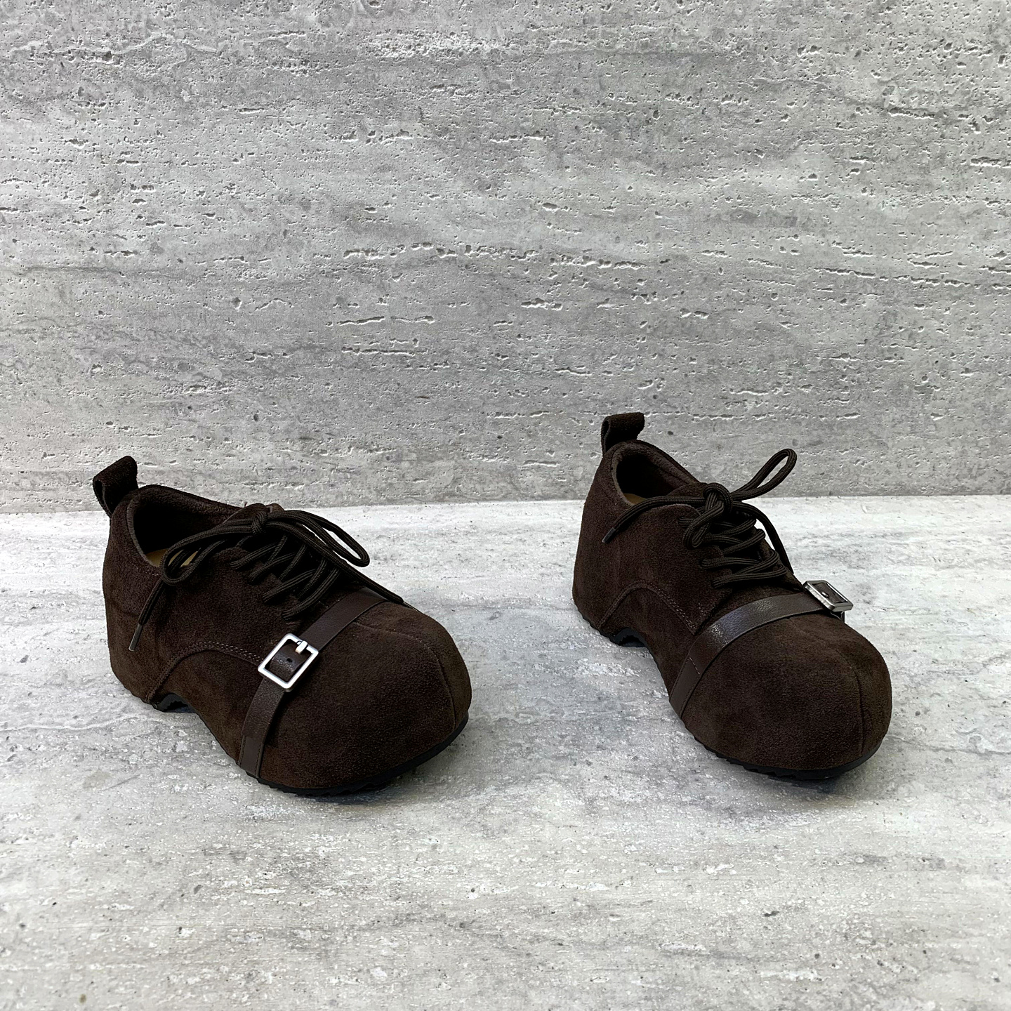 系带绒里内增高时尚单鞋勃肯鞋