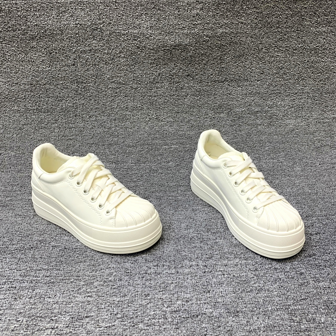 欧洲站女鞋2026春季新款欧货真皮系带厚底贝壳头休闲板鞋小白鞋女,女鞋,休闲板鞋,淘宝优惠券,粉丝福利购,淘宝优惠卷