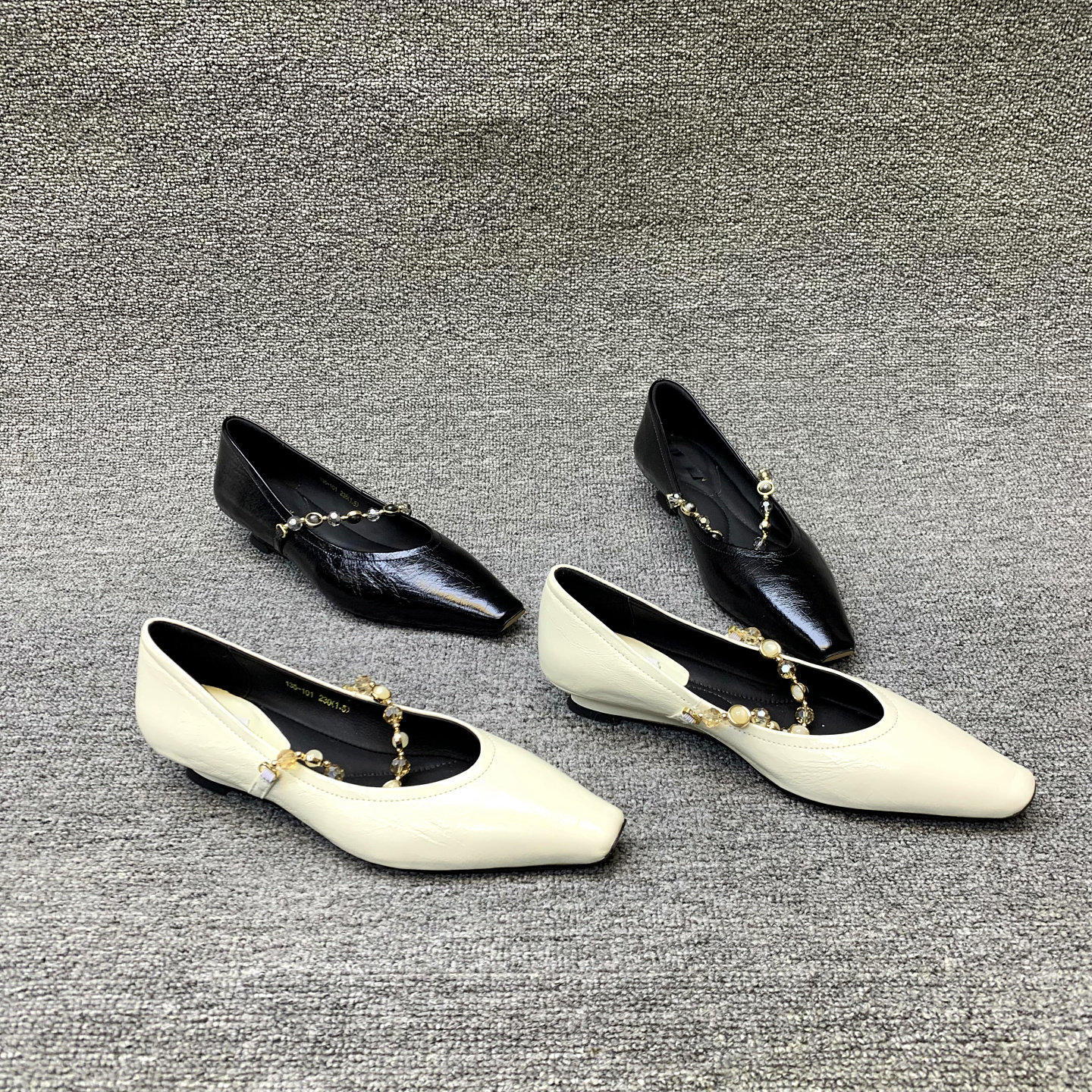 欧洲站女鞋2026春季新款欧货真皮浅口串珠尖头坡跟时尚低帮单鞋女,女鞋,浅口单鞋,淘宝优惠券,粉丝福利购,淘宝优惠卷