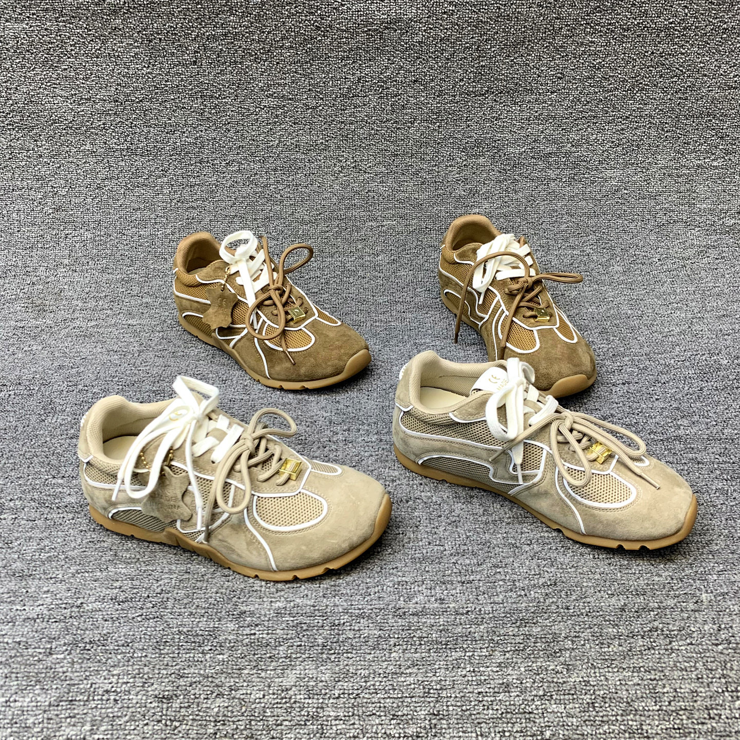 欧洲站女鞋2026春季新款欧货真皮拼接网面系带内增高时尚休闲鞋女,女鞋,时尚休闲鞋,淘宝优惠券,粉丝福利购,淘宝优惠卷