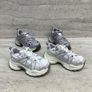 运动休闲鞋 欧洲站女鞋 欧货网面系带松糕底增高时尚 新款 女 2026春季