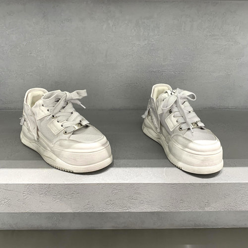 系带厚底增高做旧小脏鞋休闲板鞋