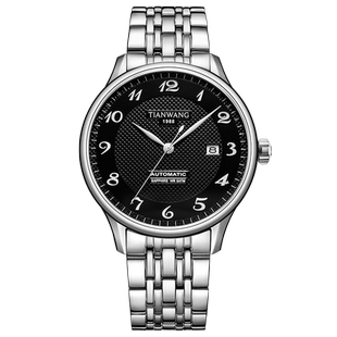 天王 昆仑系列 经典通勤 机械机芯 不锈钢表带 国表 男表 51546