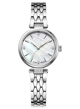 天王繁花系列暗夜玫瑰 夜光盘 通勤百搭显白气质款女表 七夕31584