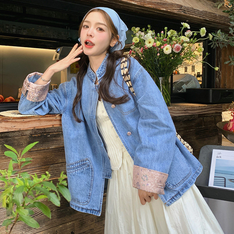 有买家秀秋款风水洗中式牛仔短外套2C300-9210-P145-K198,女装短外套,2C300