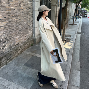 法式气质氛围感风衣外套女2025春秋季新款宽松显瘦英伦风长款大衣图片