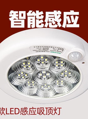 人体感应灯家用楼梯入户走廊过道阳台智能声控光控雷达led吸顶灯