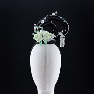 古典舞荷花奖剧目醉春风群舞头饰汉服古装发饰扇子舞舞台演出发饰