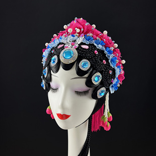 京剧国风戏曲头饰舞蹈头饰假发春闺梦民族舞蹈艺考表演头饰定制