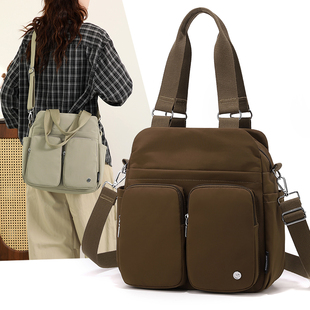 2026新款托特包多口袋斜挎包女包大容量休闲百搭单肩手提包妈咪包