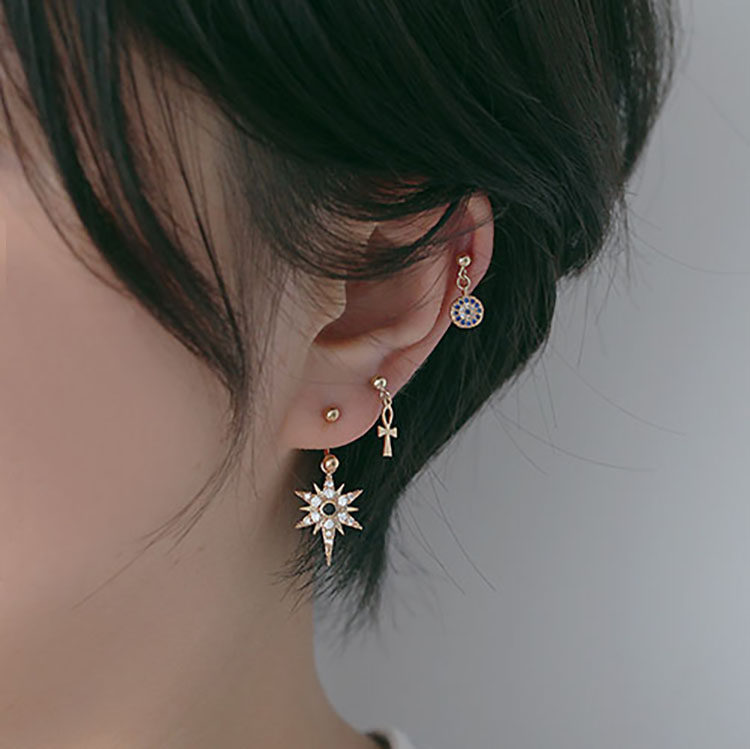 一眼就爱上神坛烟花包金U形耳钉