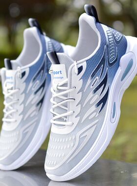 老北京布鞋男夏季男士休闲鞋防臭软底透气飞织网鞋厚底耐磨运动鞋