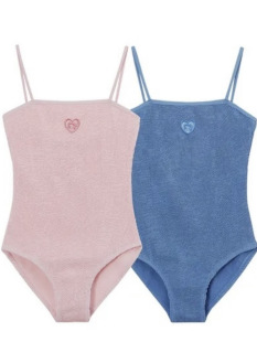 2023新款 纯色抹胸复古简约连体吊带刺绣泳衣温泉比基尼游泳衣 韩版