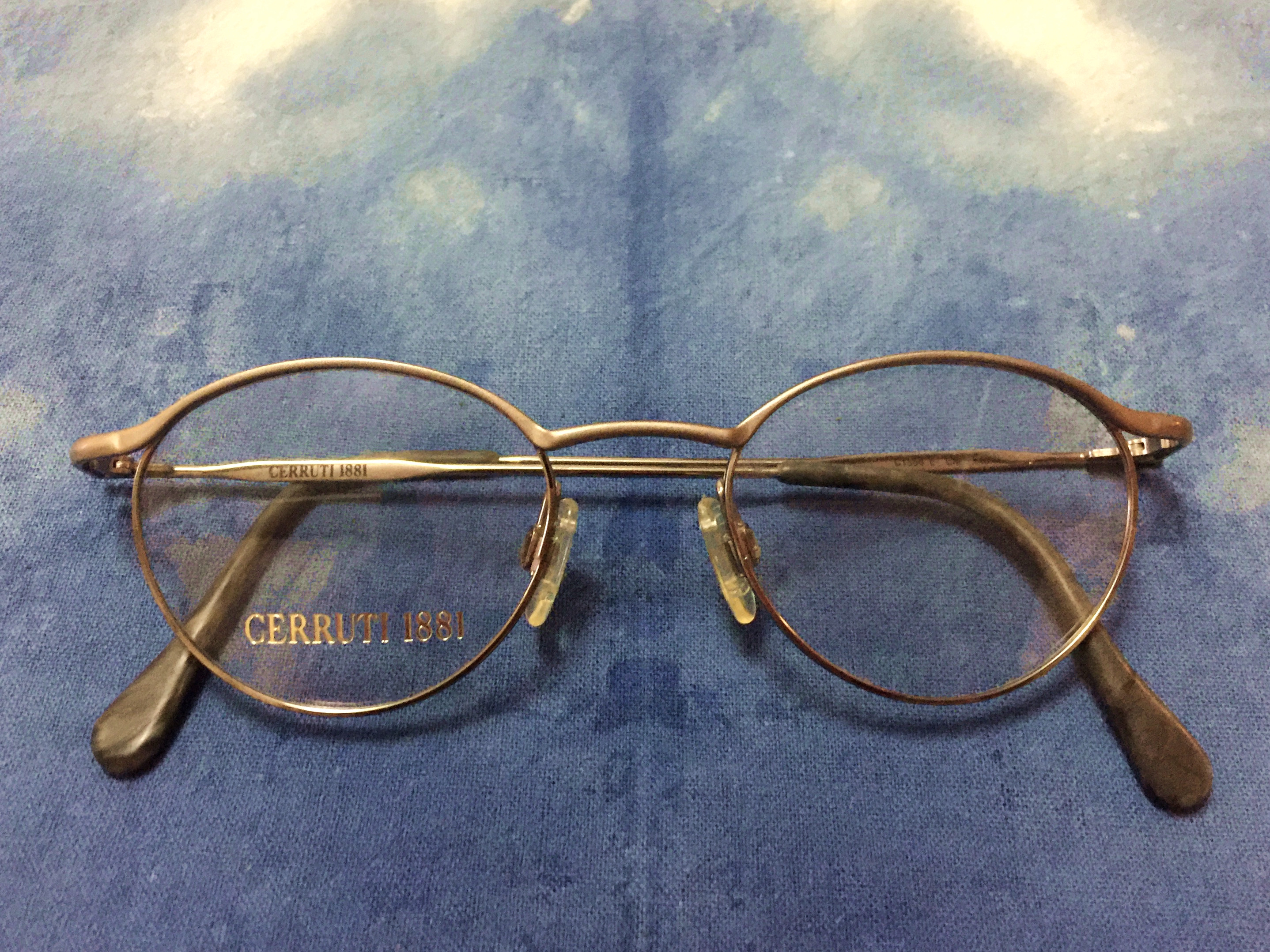 复古眼镜Cerruti1881金色全框