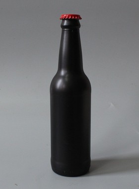 新款330ml蒙砂黑色啤酒瓶空瓶  咖啡瓶冰酒瓶 碳酸饮料汽水瓶玻璃