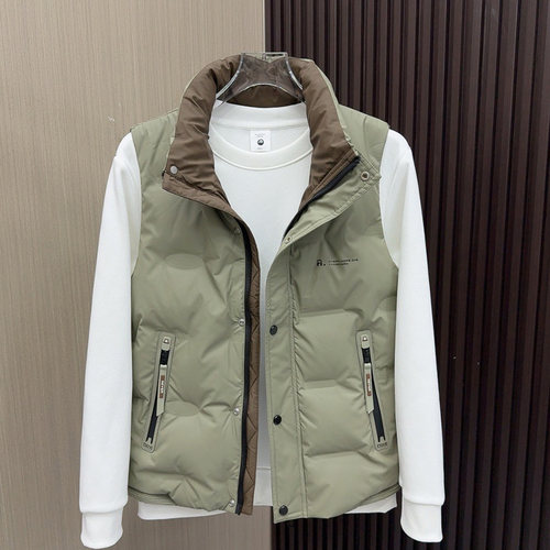 秋冬时尚拼色设计羽绒马甲男女款