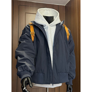 美式bomber立领飞行夹克羽绒服男女同款百搭冬季保暖白鸭绒外套潮