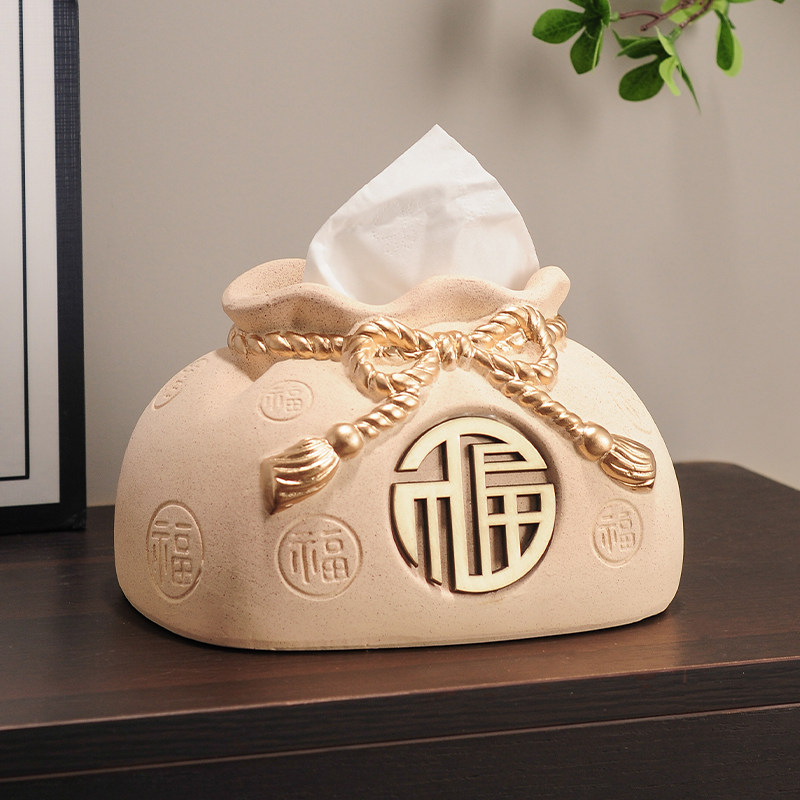 福气临门陶瓷纸巾盒高档创意轻奢客厅茶几收纳抽纸盒餐巾纸盒家用,家居饰品,装饰纸巾盒,淘宝优惠券,粉丝福利购,淘宝优惠卷