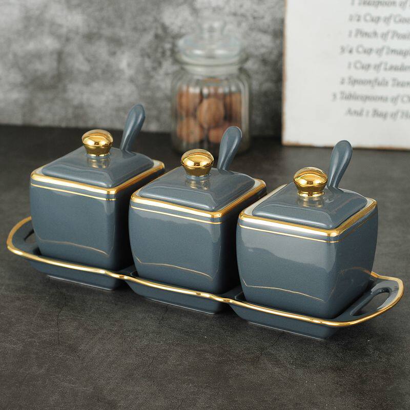 Cruet suit combination household Northern Europe flavoring Storage Salt shaker ceramics Kitchen Shelfin the Kitchen/Cooking utensils , Kitchen Gadgets/Kitchen storage , Storage jars/Kitchen storage containers , Seasoning bottles  category - from Buy2taobao.com to provide professional Taobao agent buy service