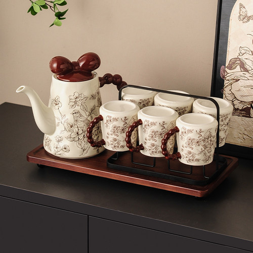 乔迁新居杯子套装家用客厅待客茶具水杯套装轻奢茶壶水壶杯具套装