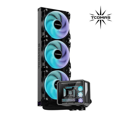 TCOMAS钛钽LA300 360黑色 一体式CPU水冷散热器 微景观大冷头加厚