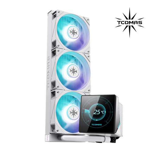 TCOMAS钛钽LG600 360白色一体式CPU水冷散热器 3.95英寸IPS屏幕