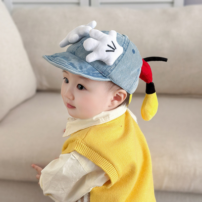 宝帽子春秋季婴儿牛仔鸭舌帽