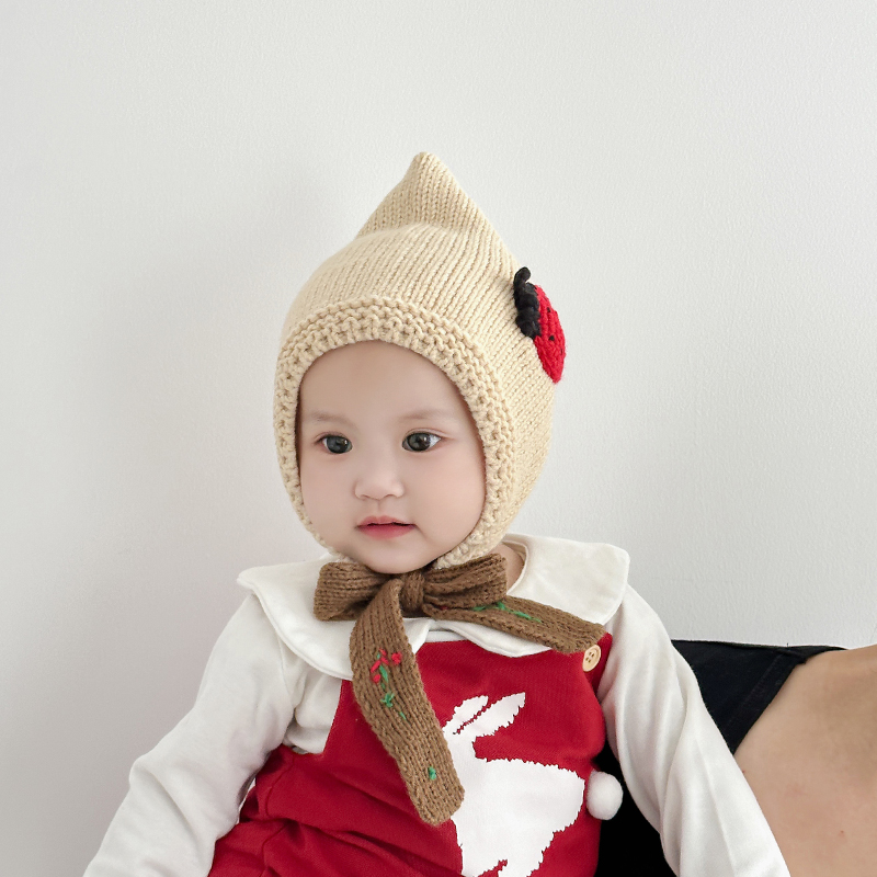 宝宝帽子可爱超萌护耳针织毛线帽