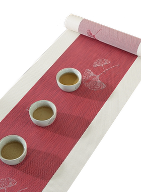 红色桌旗新中式禅意茶桌垫布茶旗防水茶台桌布长条茶垫茶几茶席布