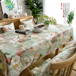 茶几桌布布艺棉麻欧式 美式 高级感北欧长方形复古宫廷餐桌垫圆桌布