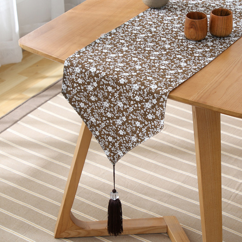 日式现代布艺小茶几简约时尚盖布北欧双层禅意电视柜子长方形桌旗