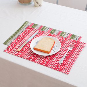 北欧圣诞风棉麻餐垫