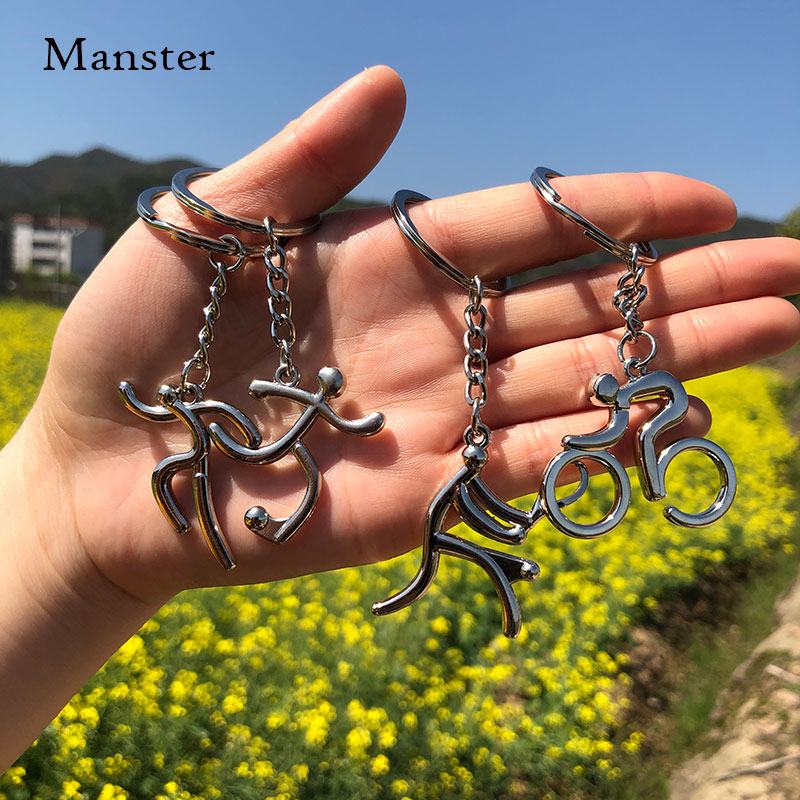 个性人体篮球足球钥匙扣汽车钥匙挂件羽毛球形状简约运动钥匙链潮