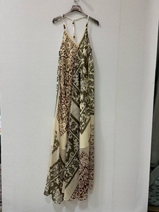 2025夏新款 吊带连衣裙波西米亚印花波嬉风长裙 设计师女装