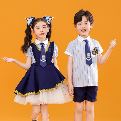 元旦儿童合唱演出服小学生学院风