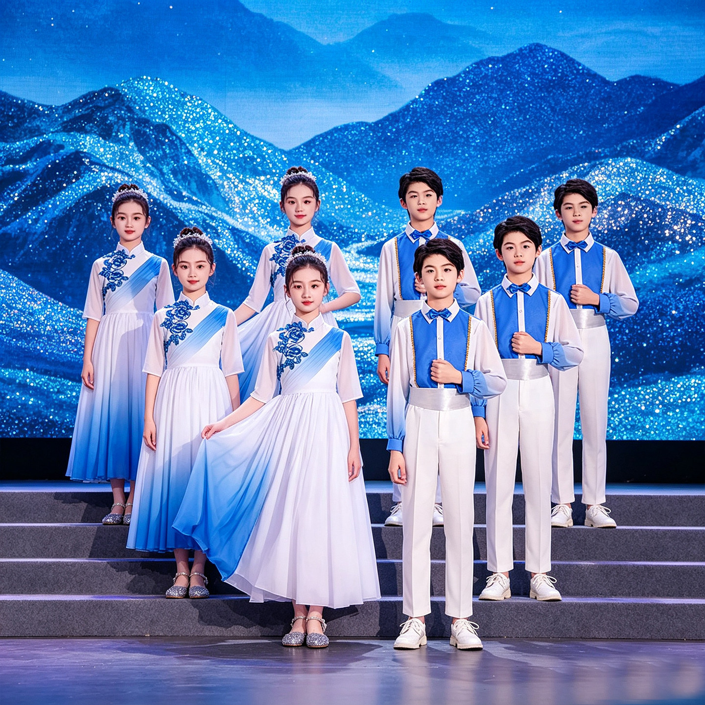 六一儿童合唱演出服中小学生男女童国风舞蹈红歌朗诵演讲比赛服