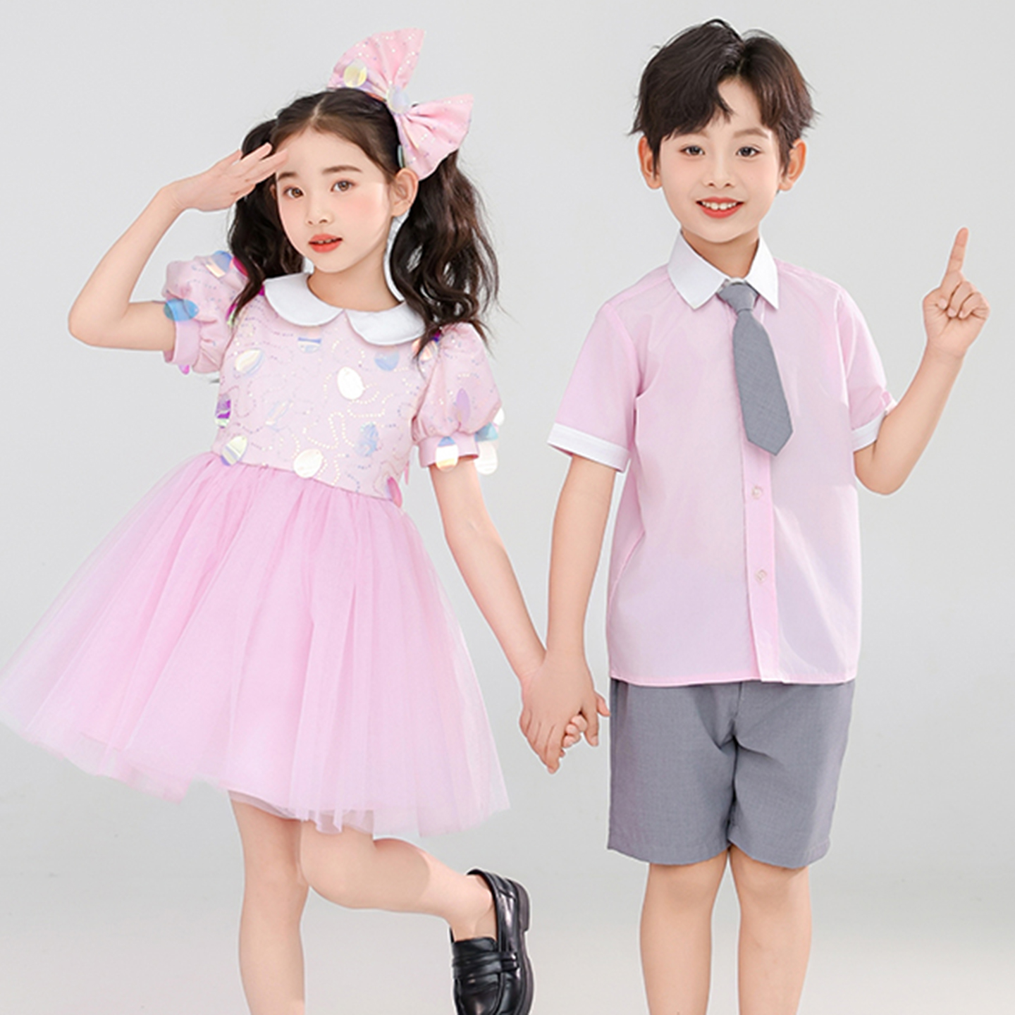 六一儿童大合唱演出服学院风