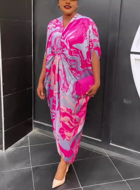 2026 women clothesL00395    Wish  夏季女士印花宽缎面宽松短袖