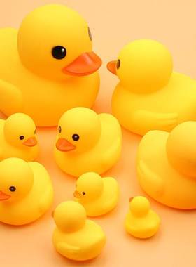 Cute Duck Baby rattle Bath toys Squeeze animal Rubber toy