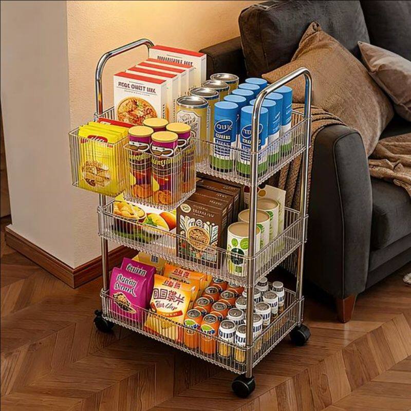 零食置物架小推车可移动夹缝亚克力收纳柜箱储物盒神器杯子架子