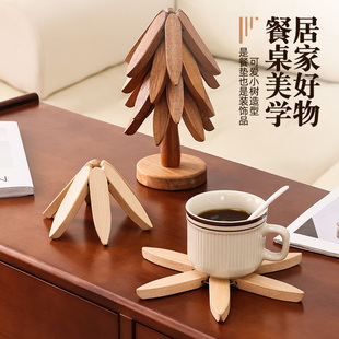 隔热餐桌防烫家用创意一颗树隔热垫锅垫客厅办公桌面装饰摆件杯垫