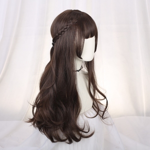 Lolita原宿波浪卷御姐萝莉可爱微卷cosplay编发日常长卷发假发女