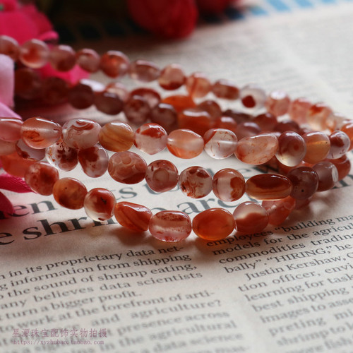 5*7天然保山南红玛瑙碎石樱桃红