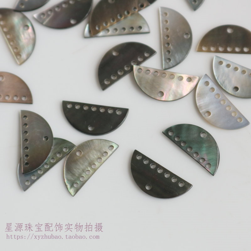 diy天然黑蝶贝幻彩璎珞耳环发簪