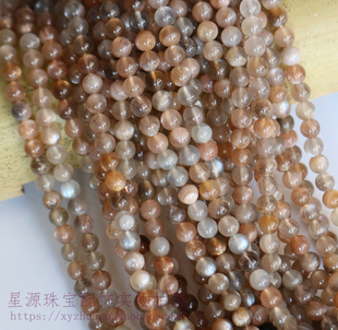 天然金太阳圆珠猫眼超七黑骨干散珠手工串珠材料 diy手链项链配件